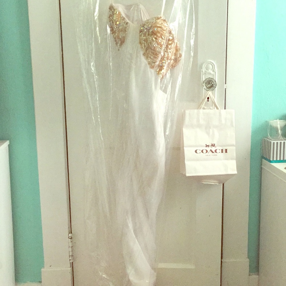 White and gold gown